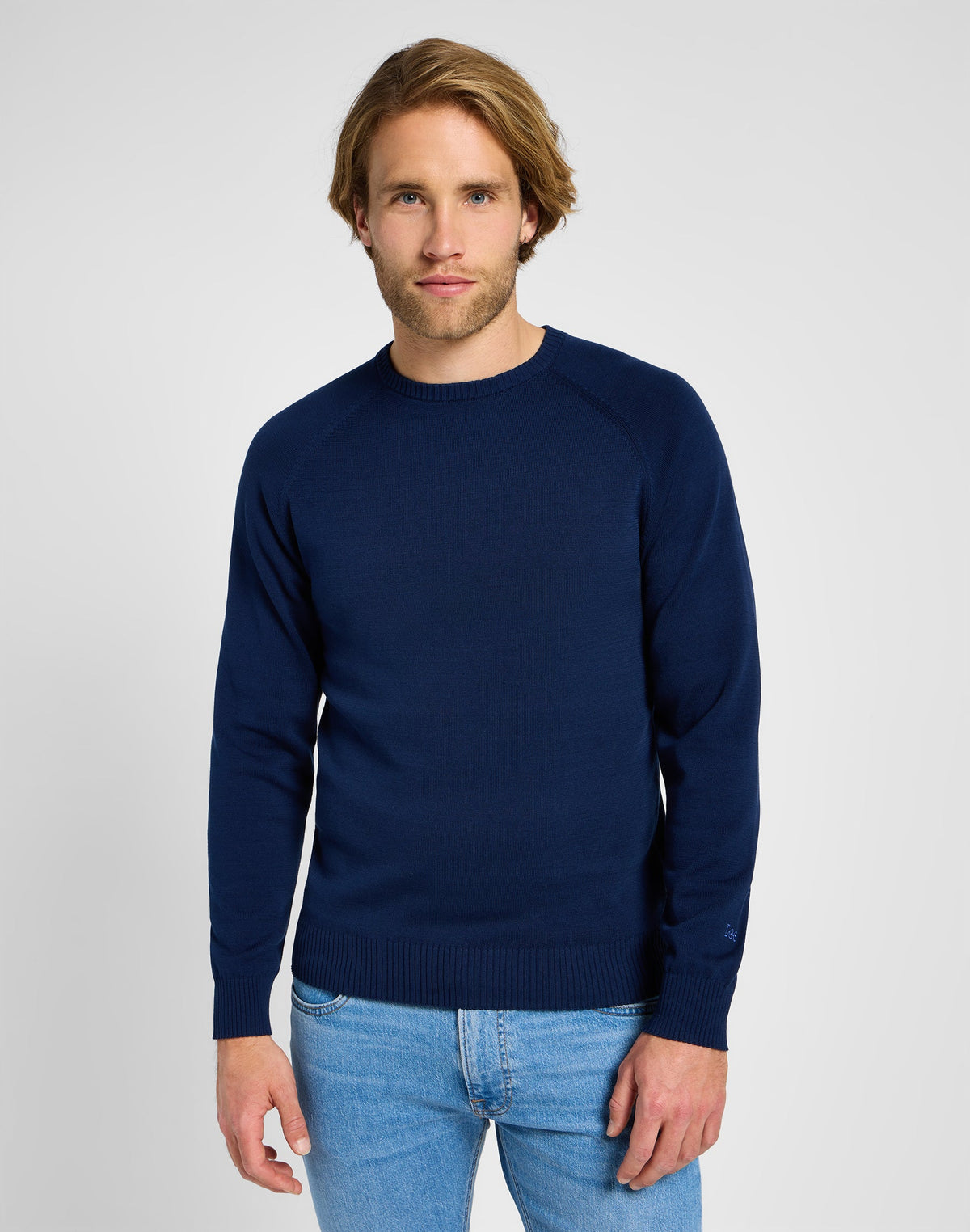 Clean Raglan Sweater in True Navy