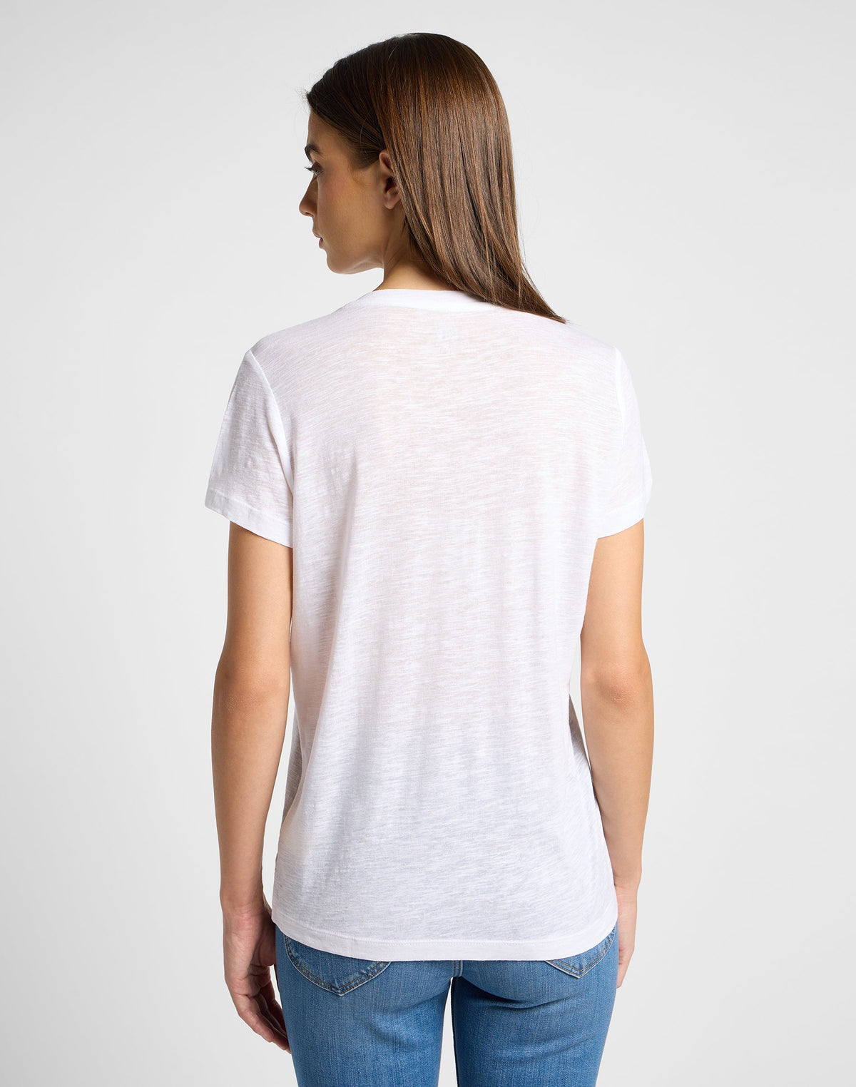 V Neck Tee in Bright White