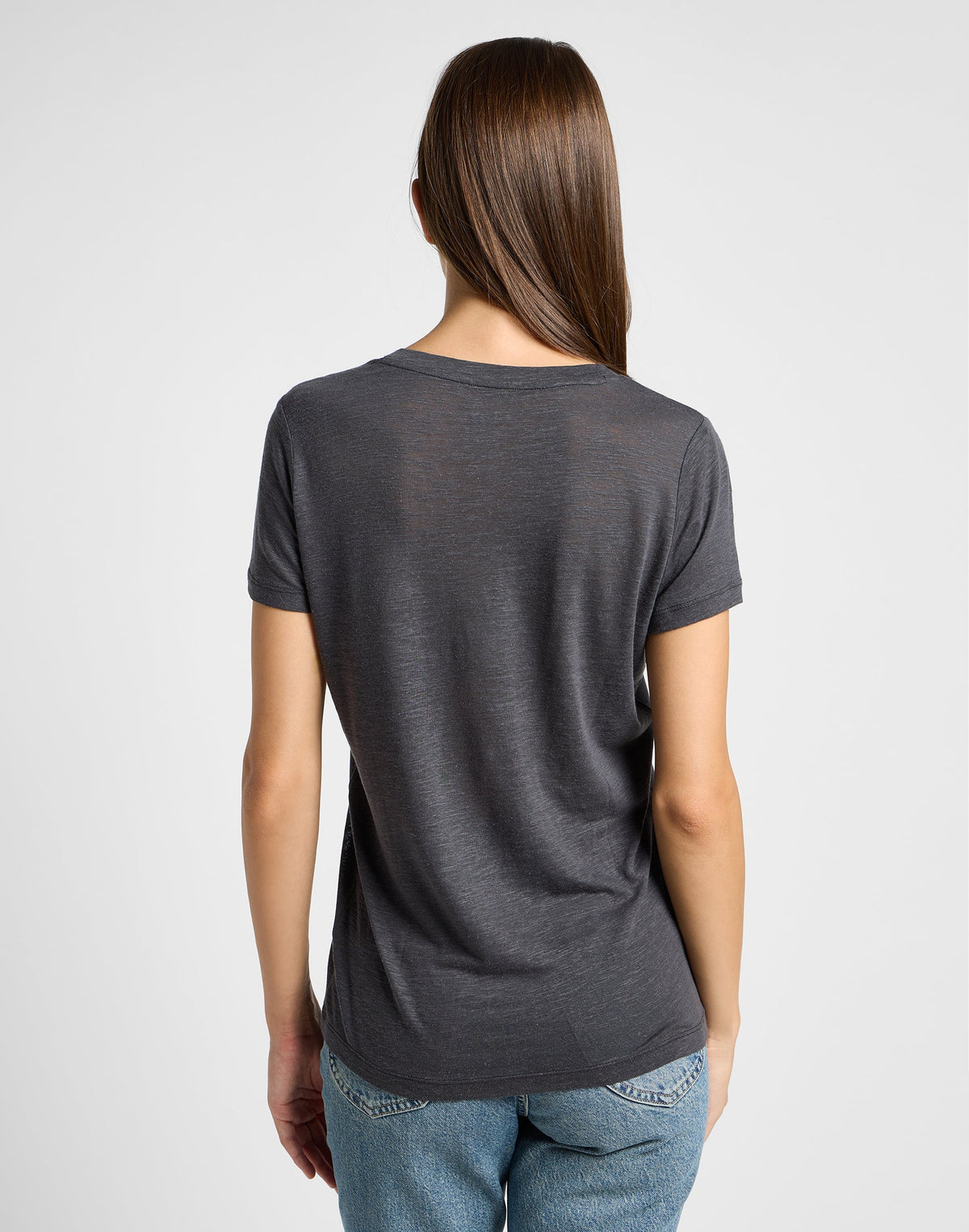 V Neck Tee in Black