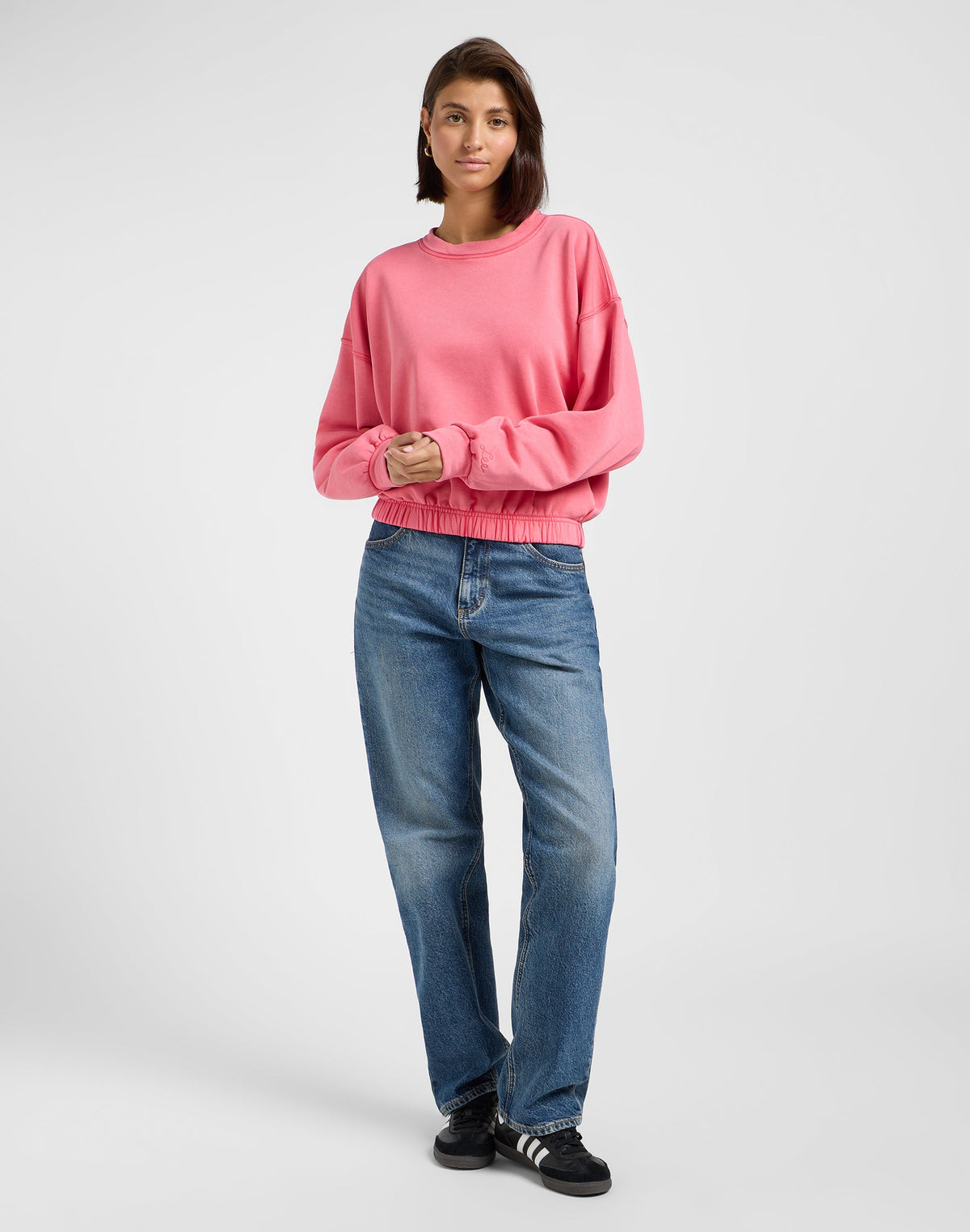 Sleeve Detail Sweatshirt in Lychee