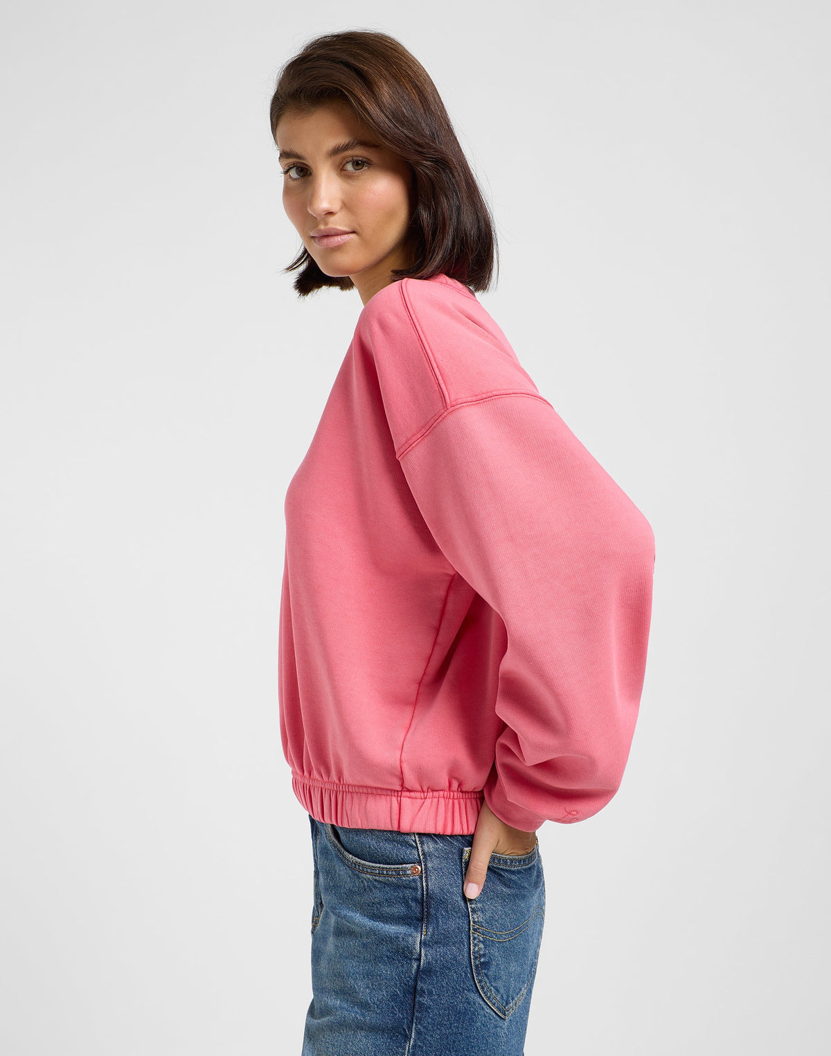 Sleeve Detail Sweatshirt in Lychee