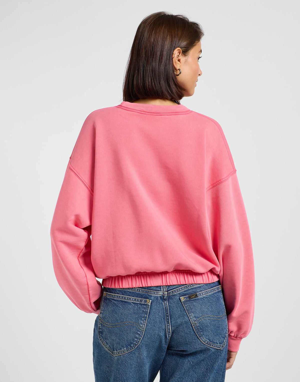 Sleeve Detail Sweatshirt in Lychee