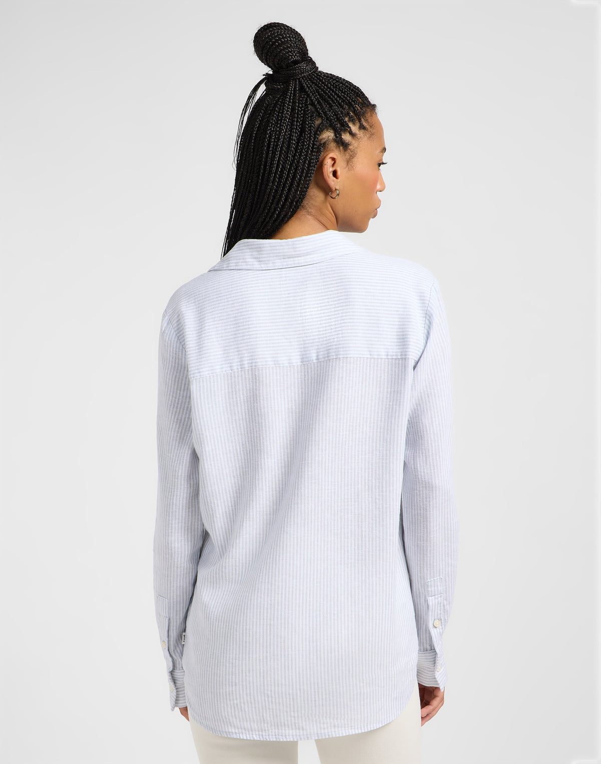 Pocketless Shirt in Concrete Pinstripe