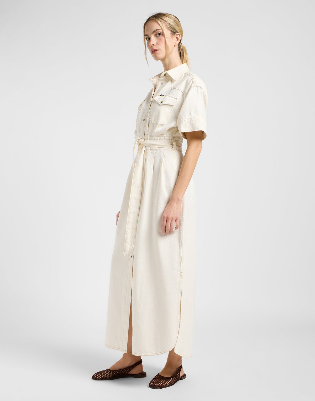 Ss Maxi Western Dress in Ecru