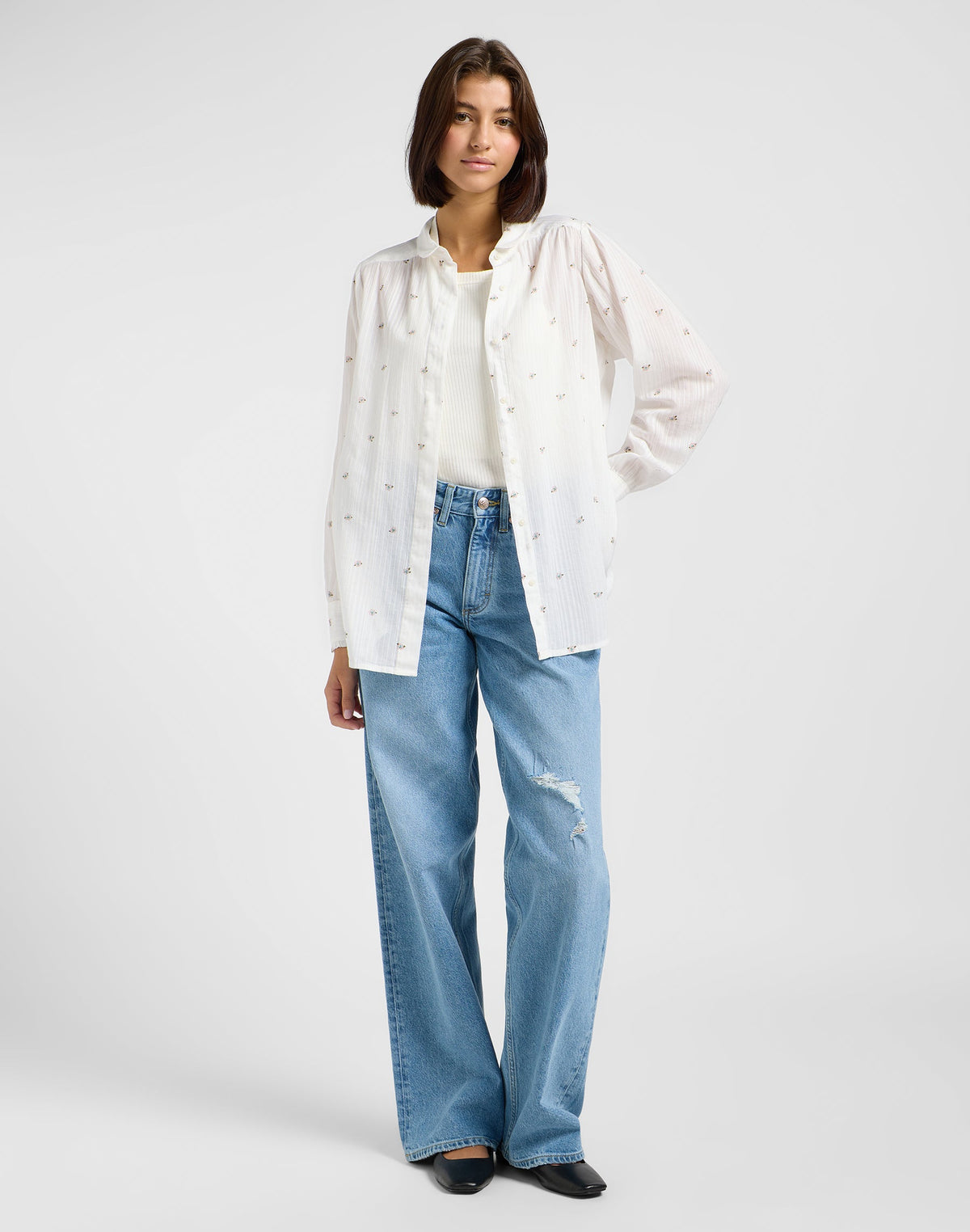 Shirred Blouse in Grove Floral