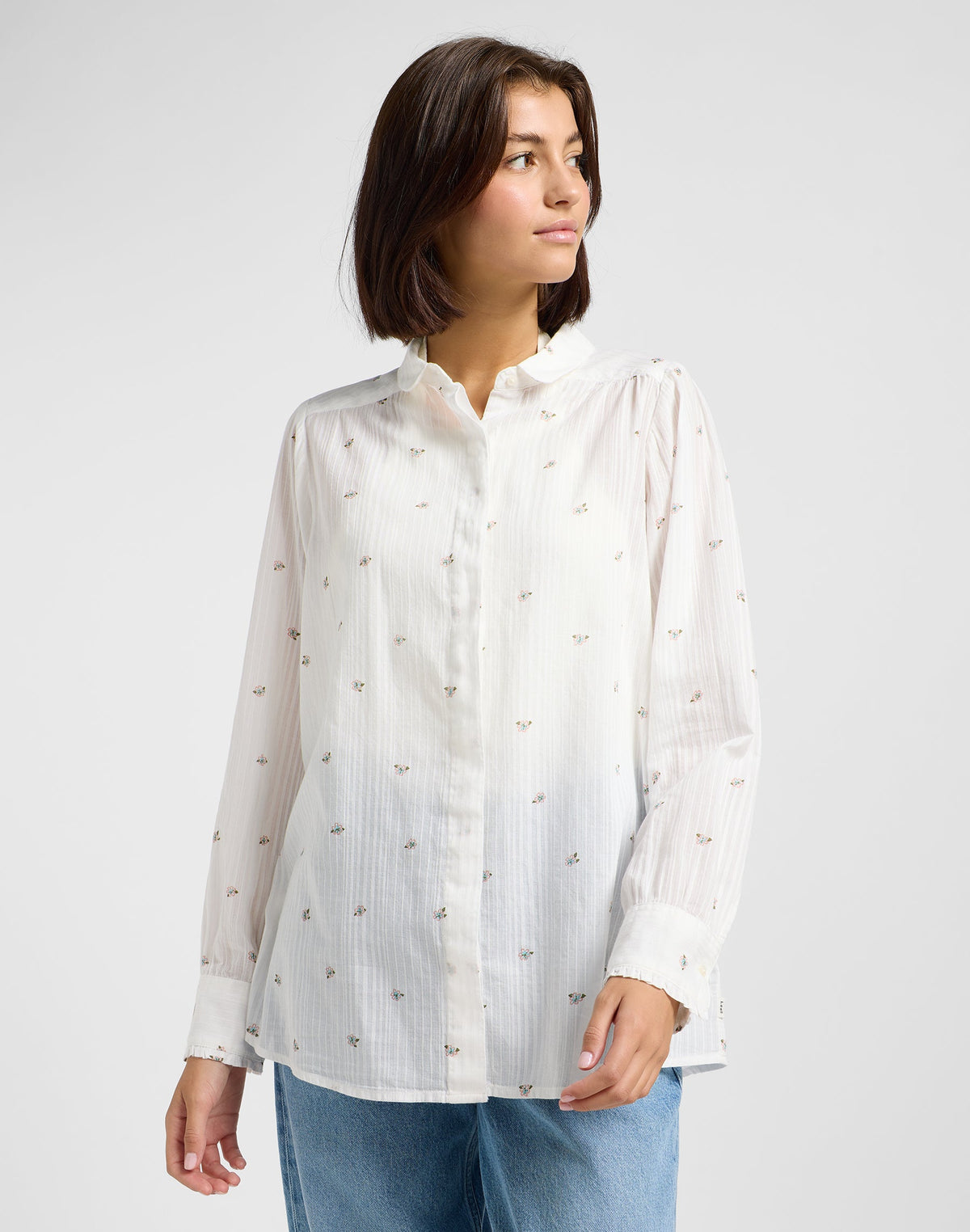 Shirred Blouse in Grove Floral
