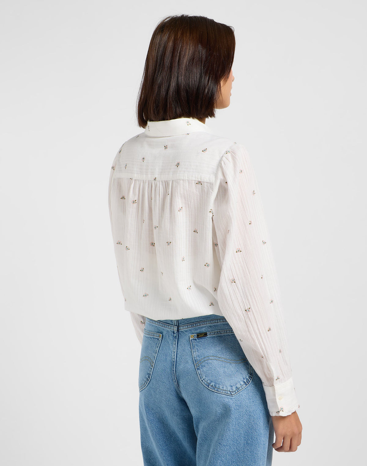 Shirred Blouse in Grove Floral