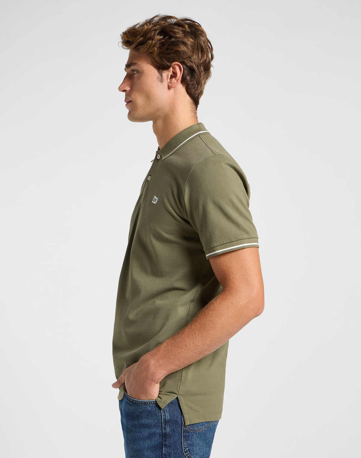 Pique Polo in Mercantile Green