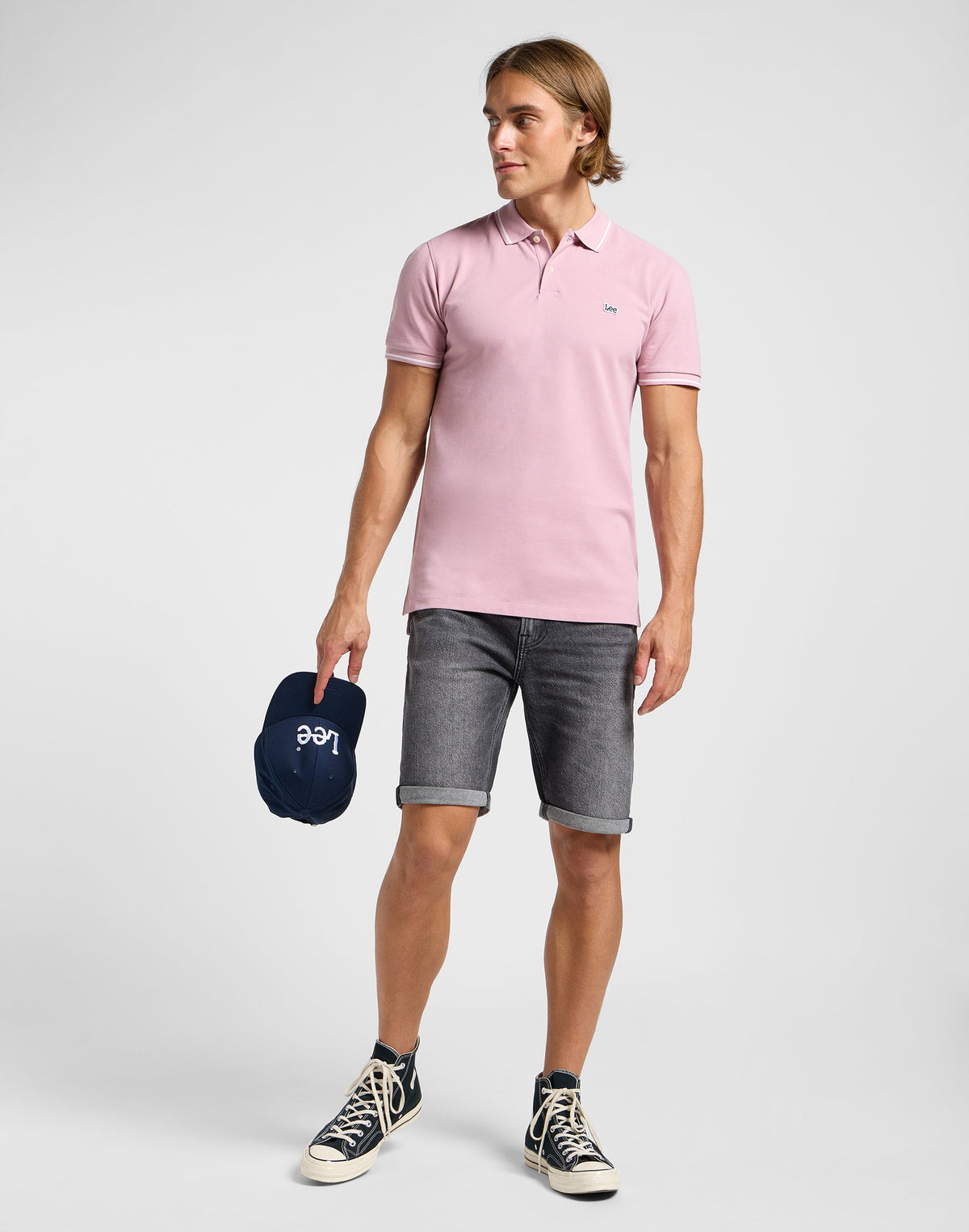 Pique Polo in Soft Mauve