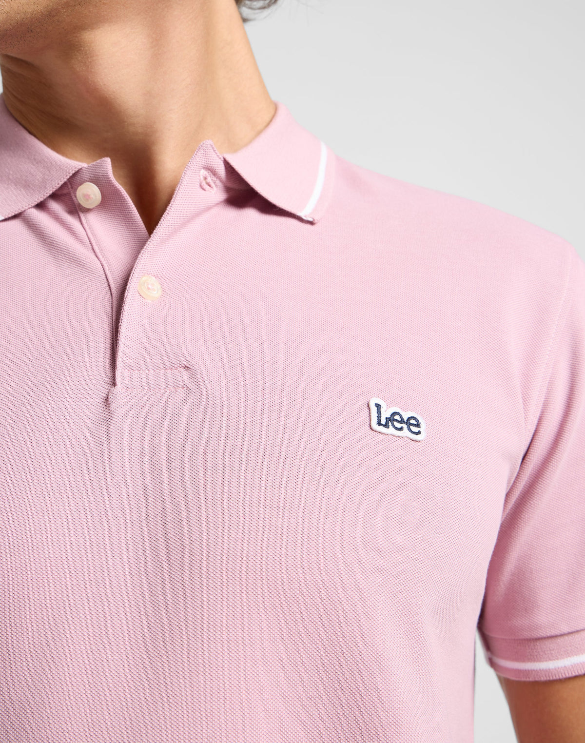 Pique Polo in Soft Mauve