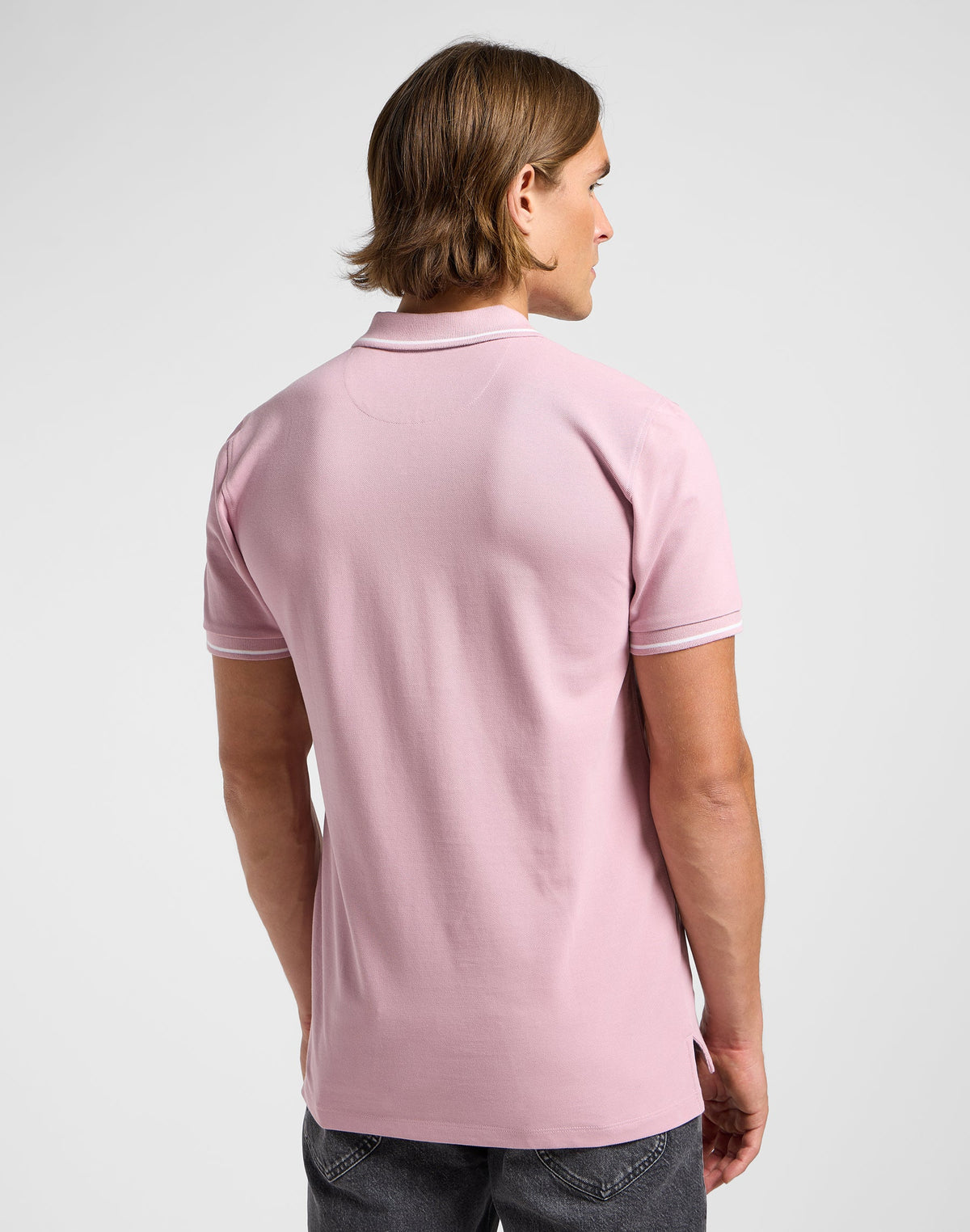Pique Polo in Soft Mauve