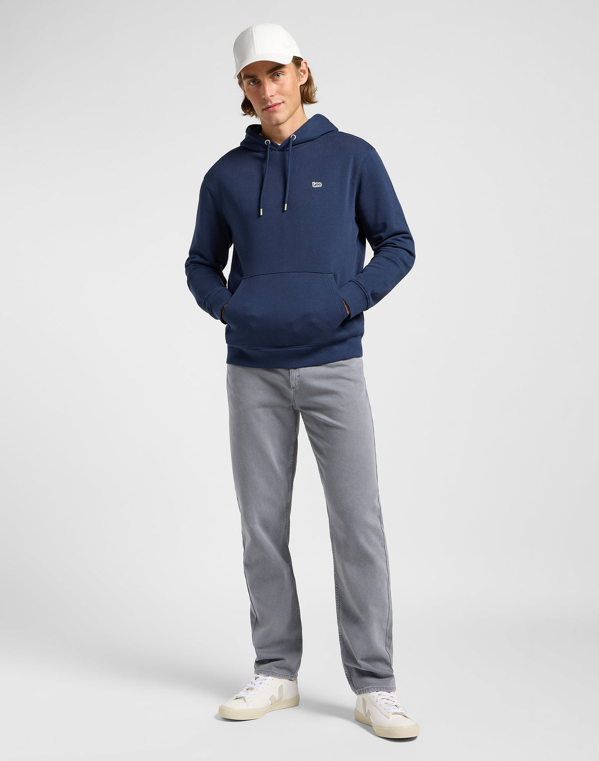 Plain Hoodie in Mood Indigo