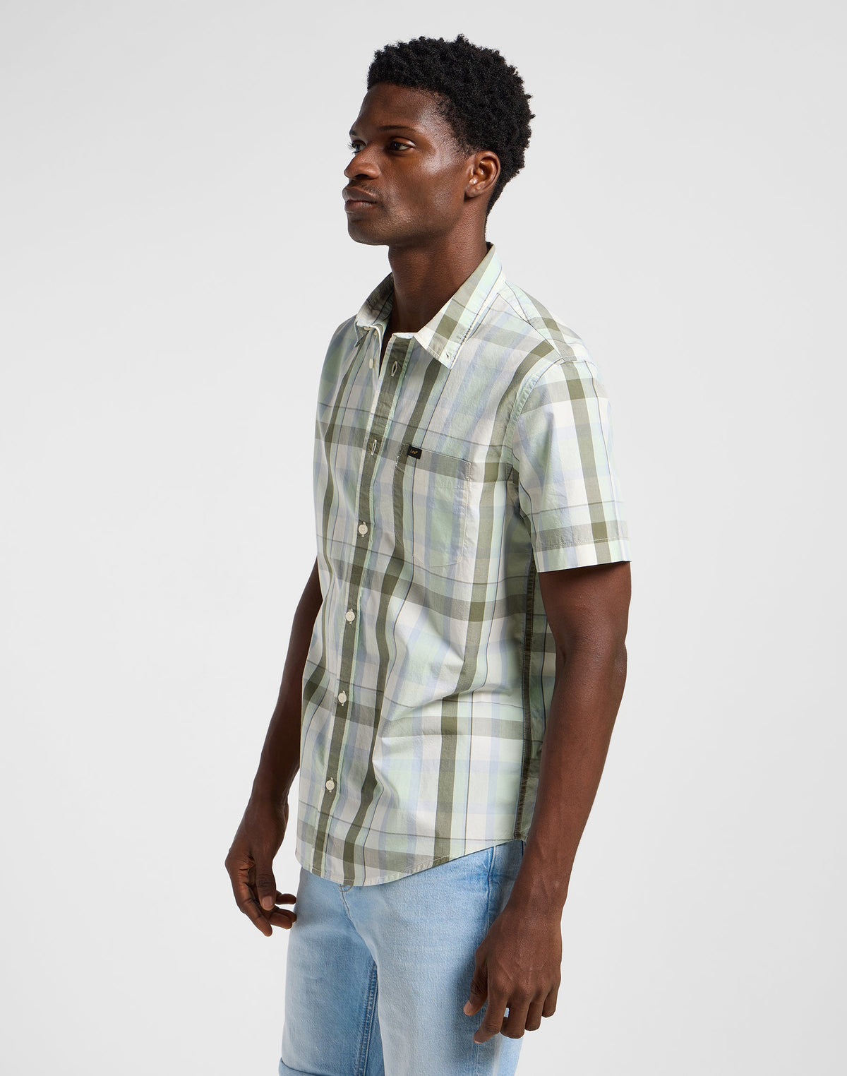 Lee Button Down Ss in Concrete Sage