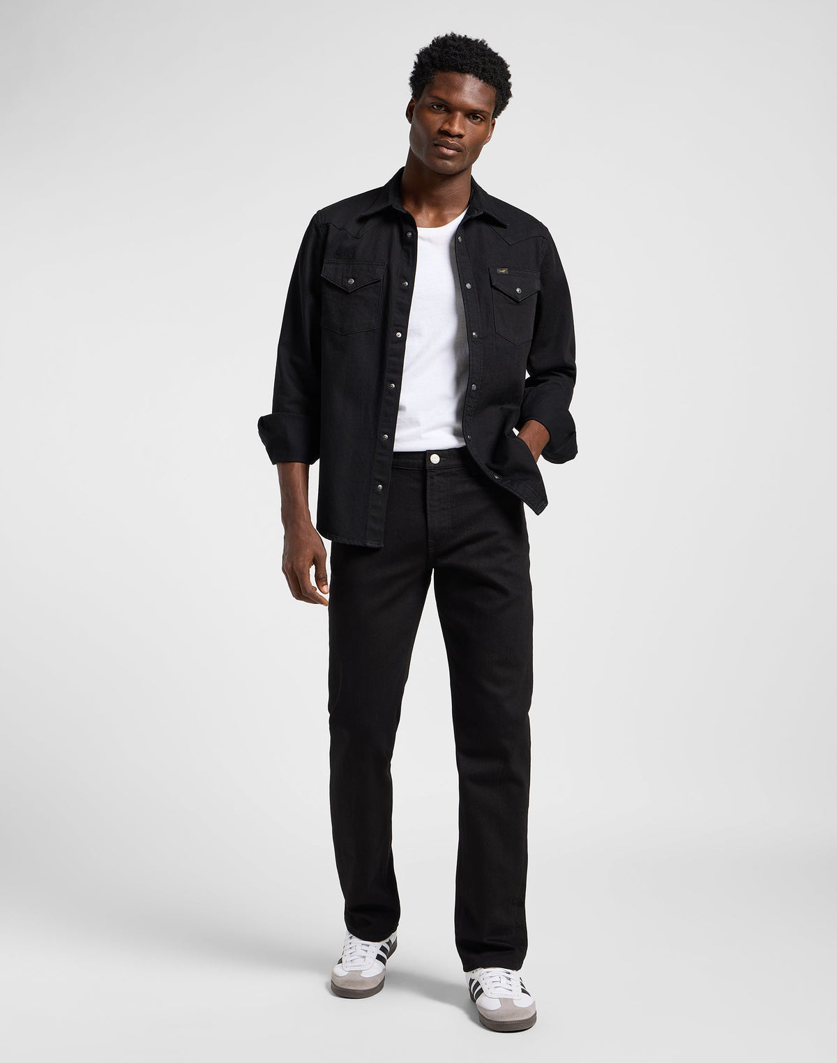 Regular Western Shirt in Black