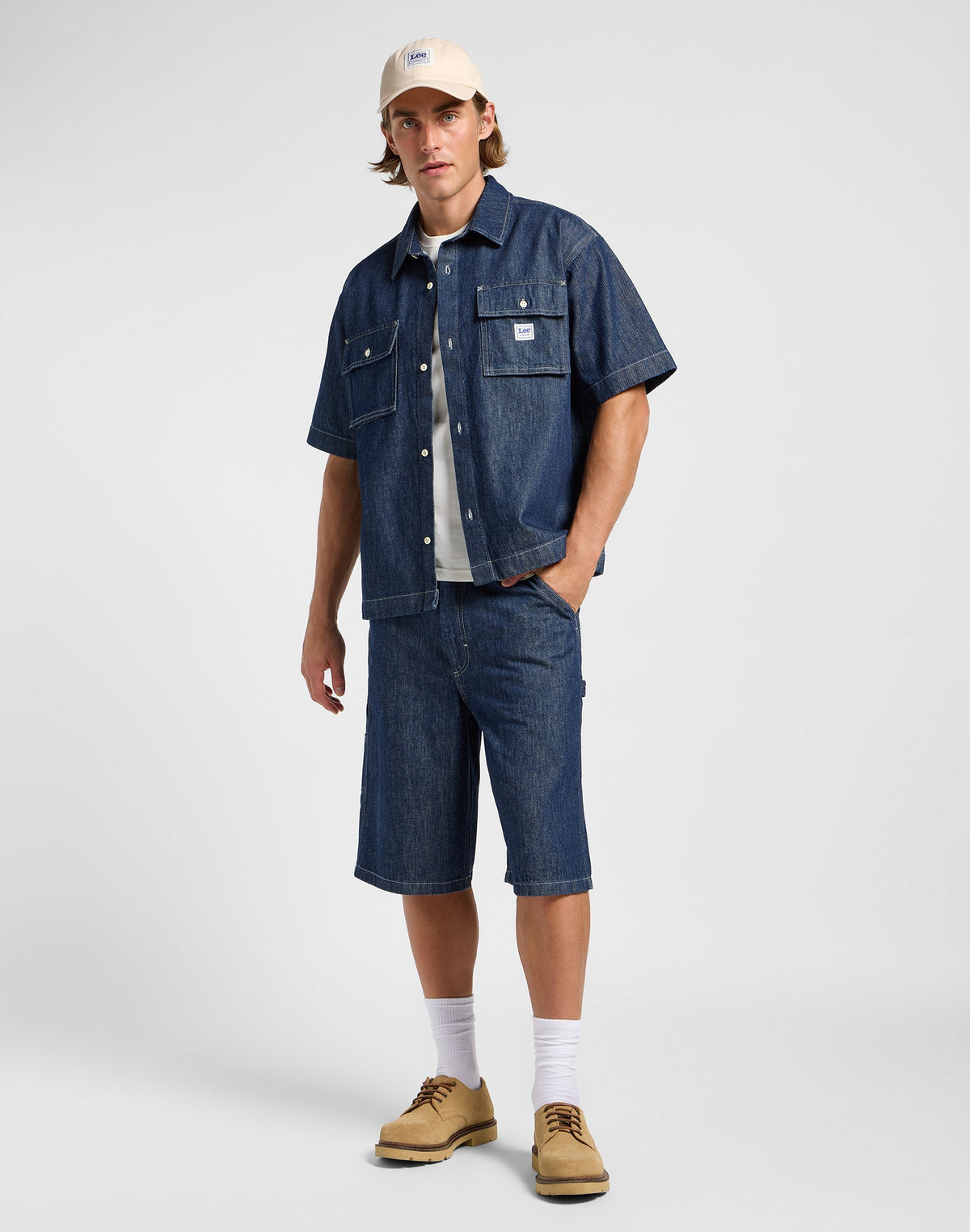 Shortsleeve Workwear Shirt in Rinse Wash