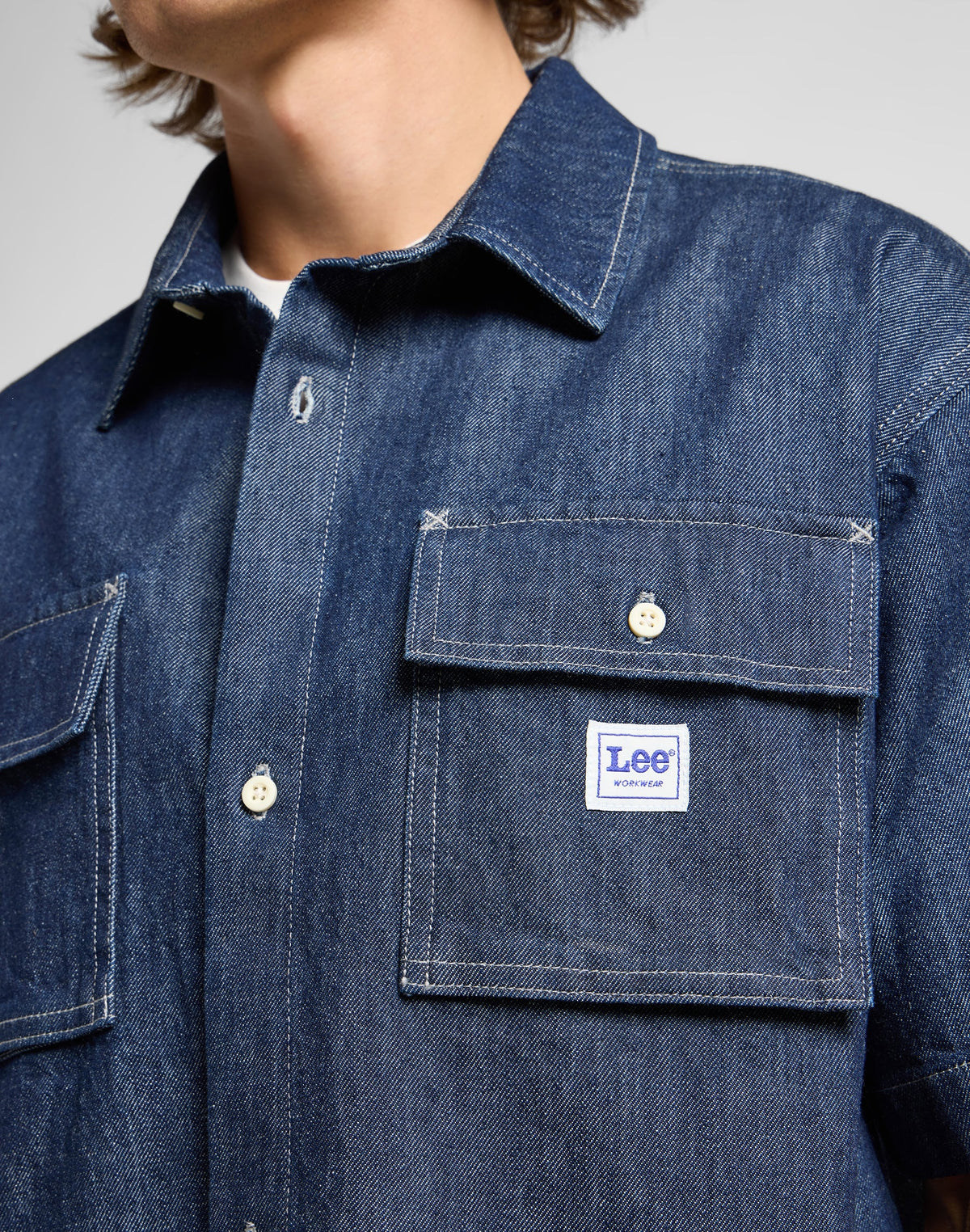 Shortsleeve Workwear Shirt in Rinse Wash