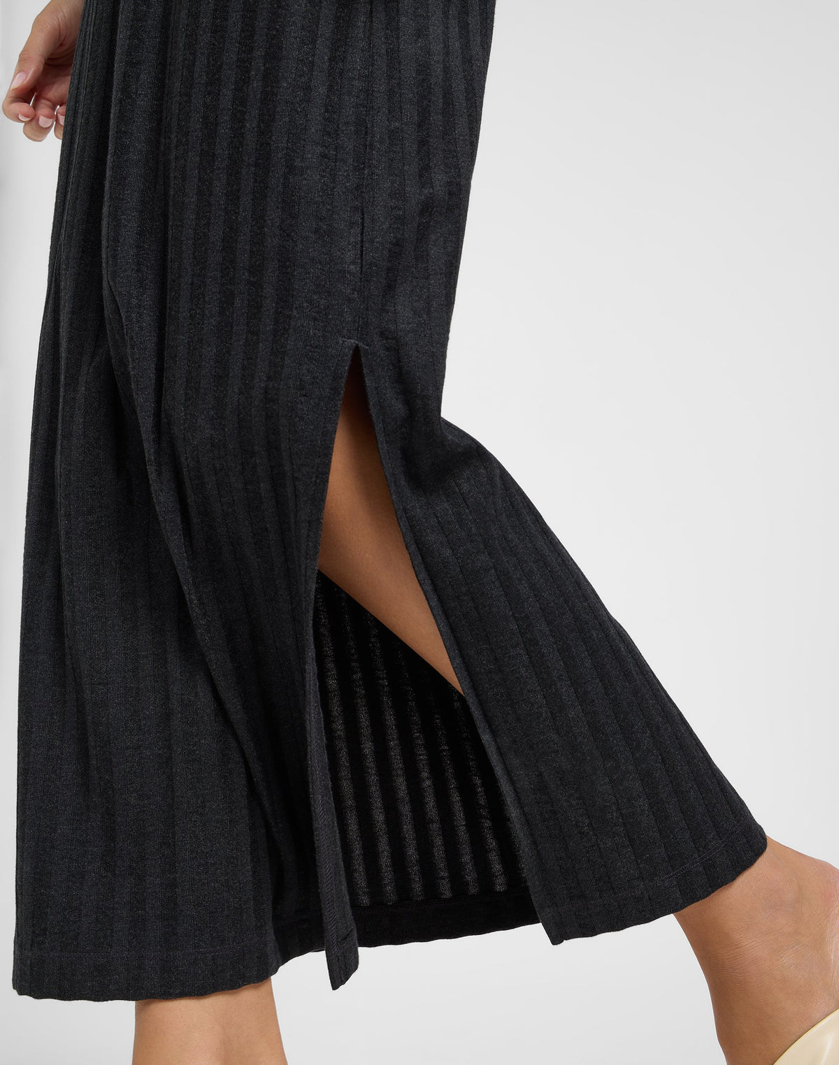 Rib Tank Dress in Black