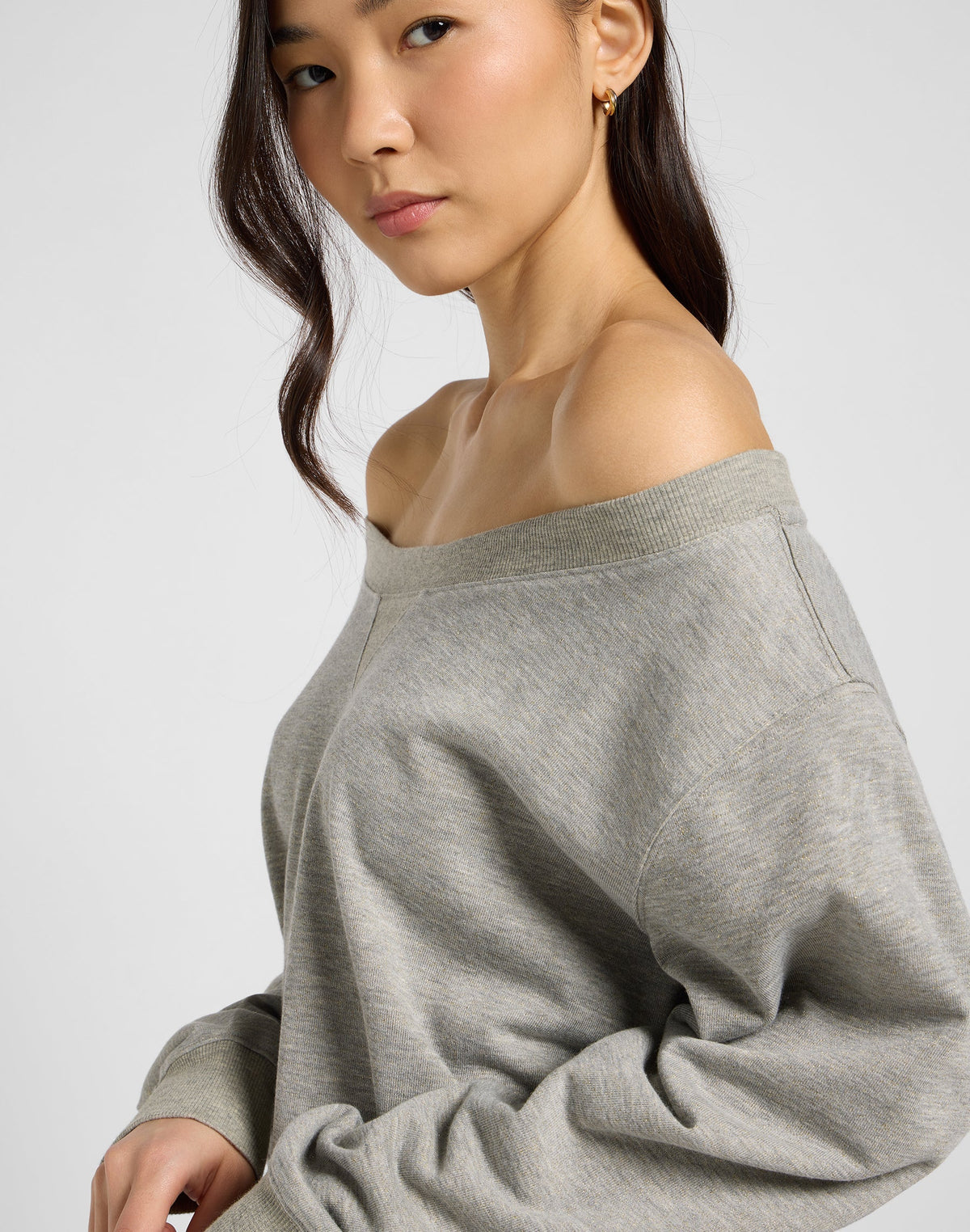 Off Shoulder Sws in Grey Heather
