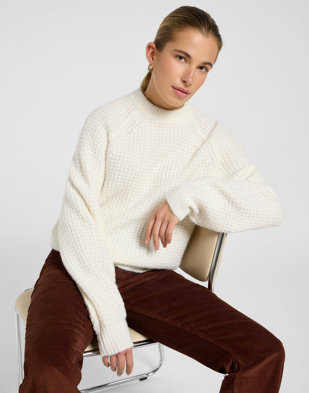 Knit Sweater in Ecru