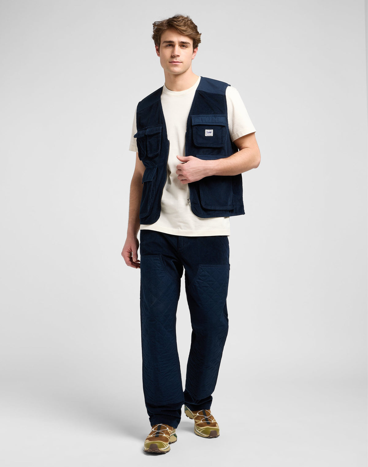 Mixed Media Ww Vest in Rivet Navy