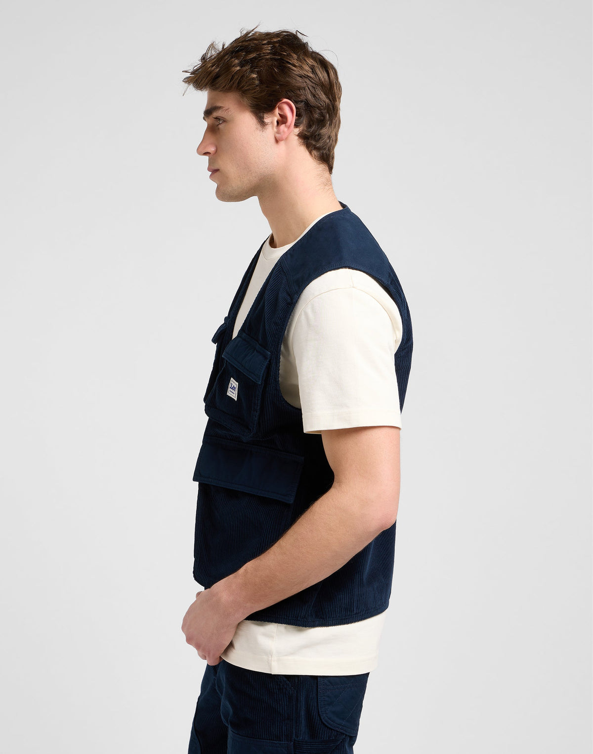 Mixed Media Ww Vest in Rivet Navy