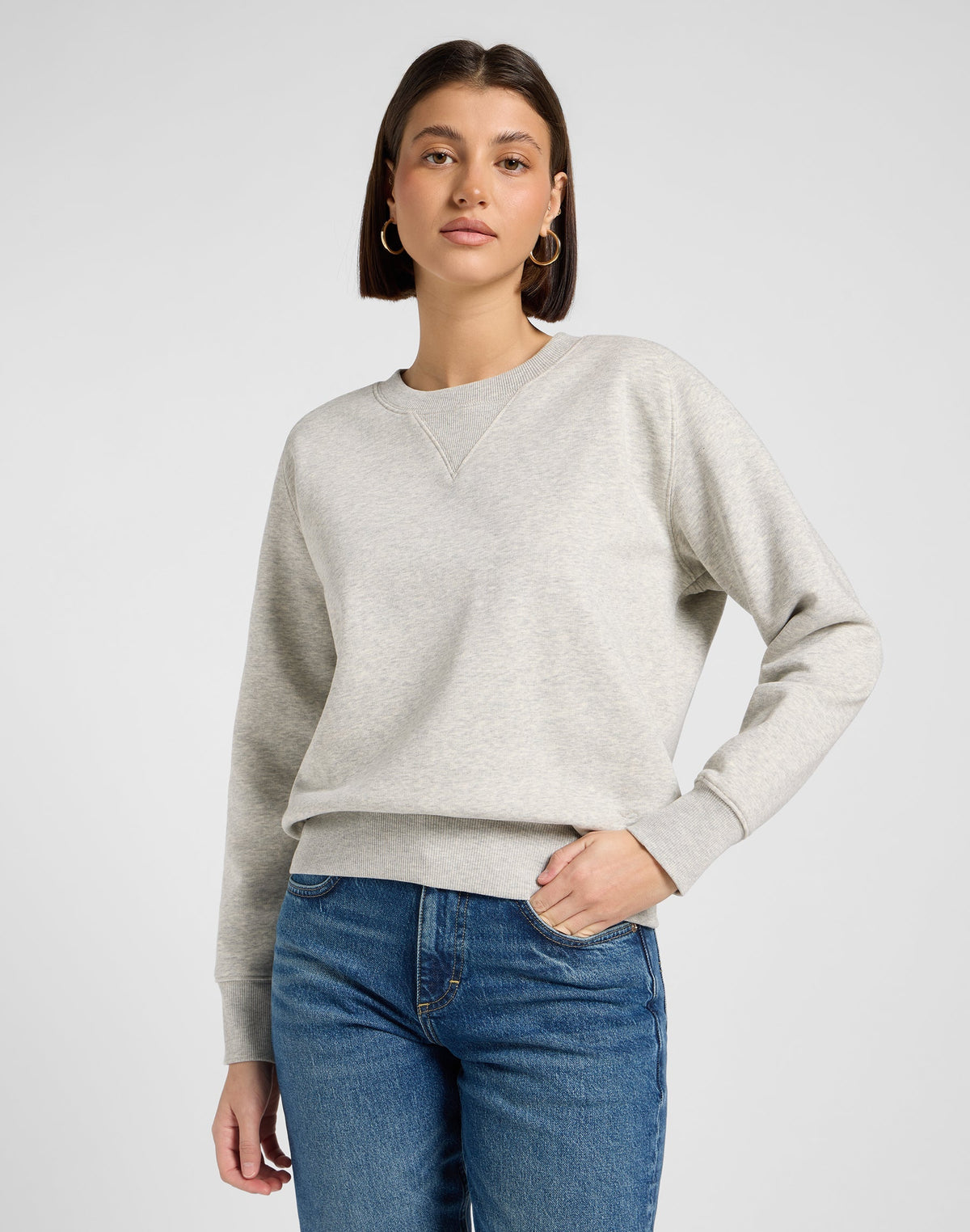 Raglan Crew Sws in Grey Heather