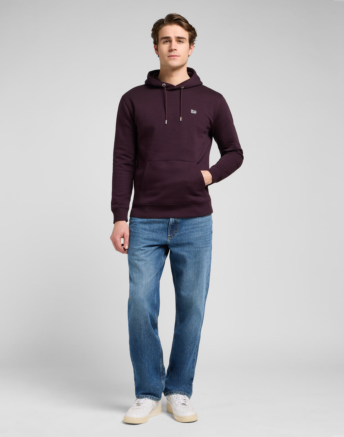 Plain Hoodie in Deep Wine
