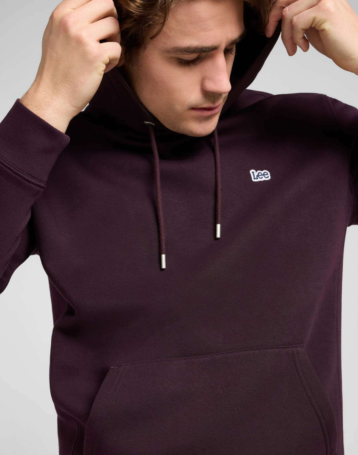 Plain Hoodie in Deep Wine