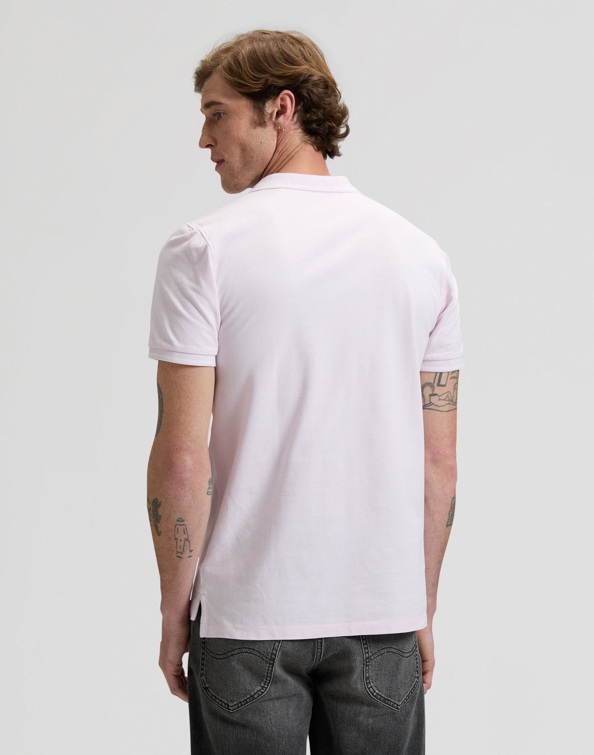 Pique Polo in Light Icy Pink