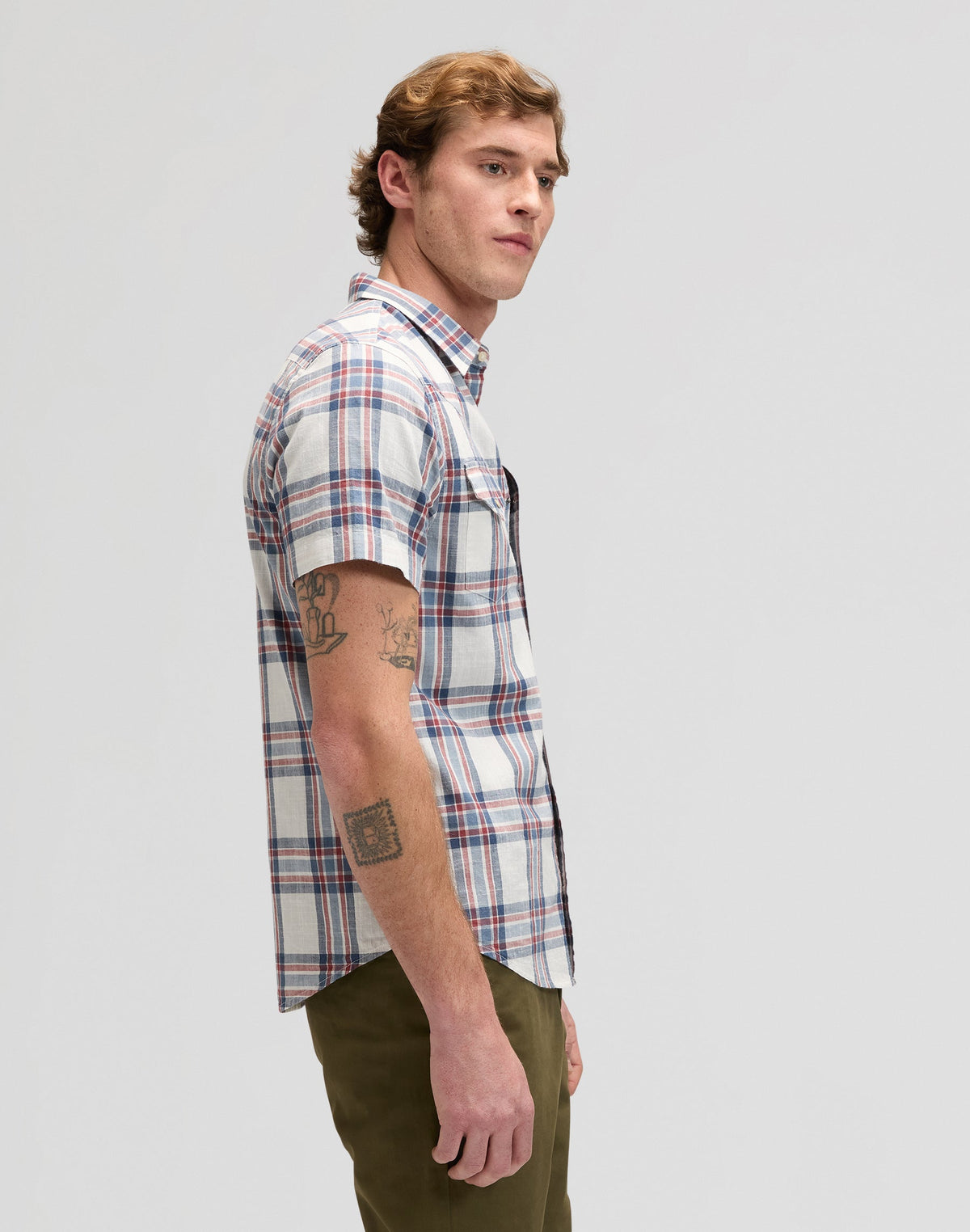 Ss Western Shirt in Academy Blue Plaid