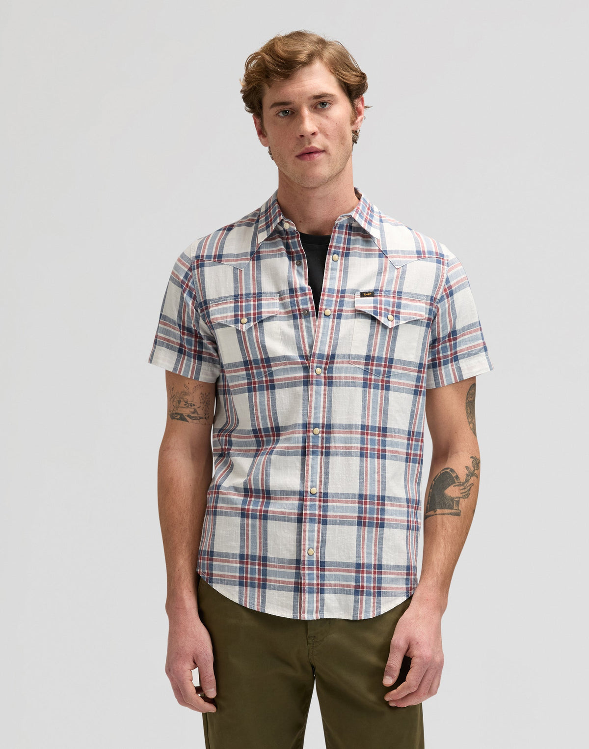 Ss Western Shirt in Academy Blue Plaid