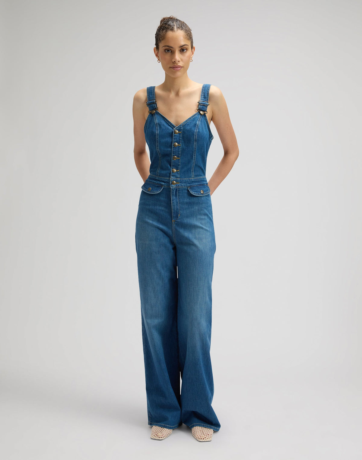 Cut Out Jumpsuit in Blue Arrow
