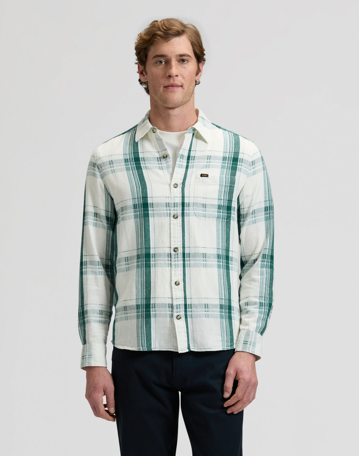 Leesure Shirt in Algae Plaid