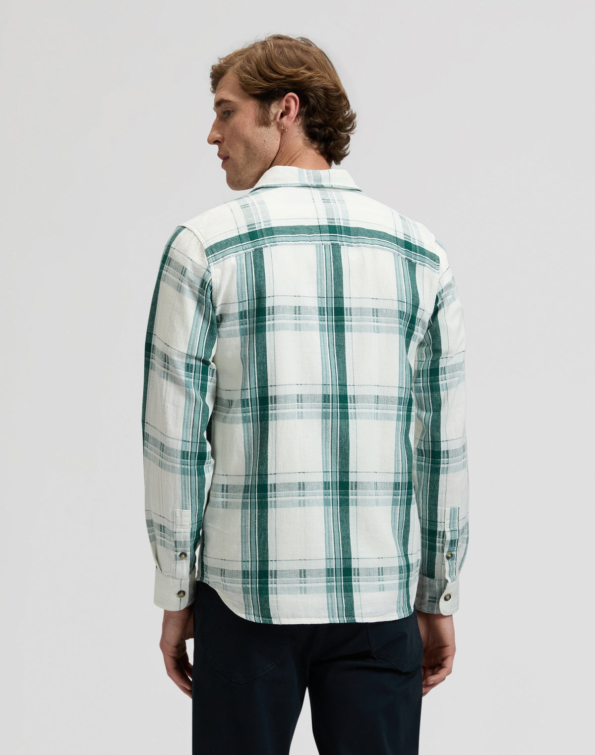 Leesure Shirt in Algae Plaid