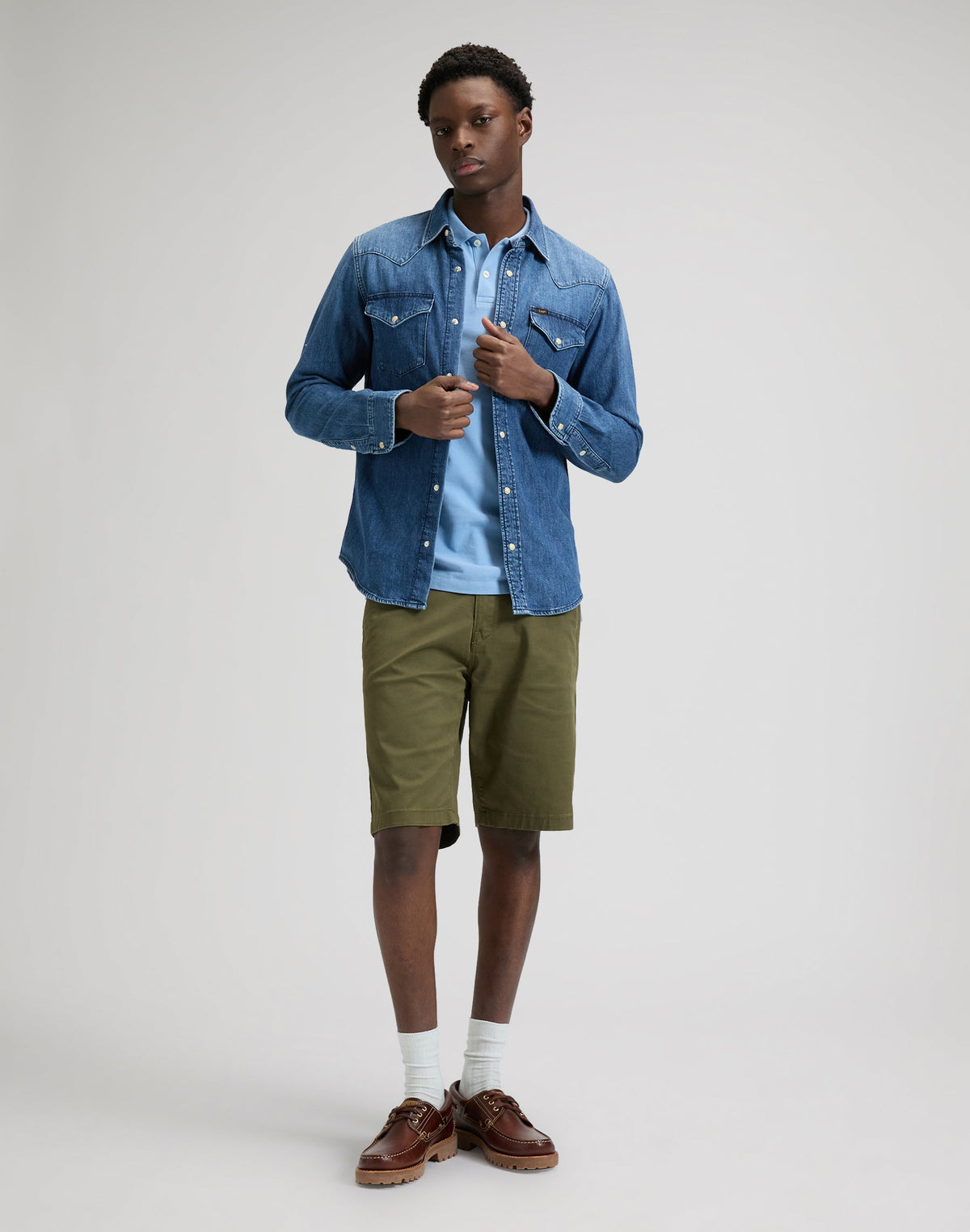 Regular Chino Short in Olive Moss