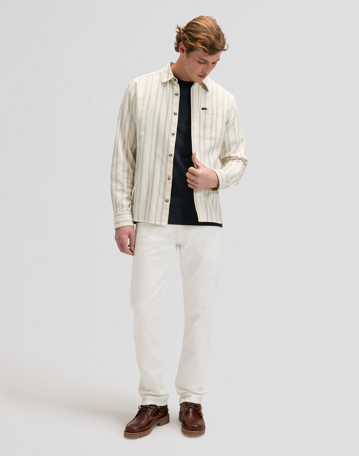 Leesure Shirt in Dustier Blue Stripe