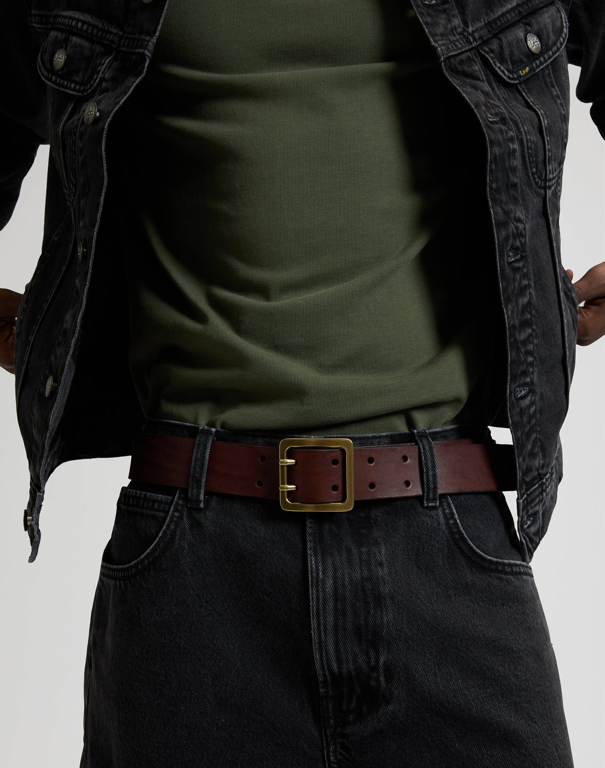 Double Pin Belt in Dark Brown