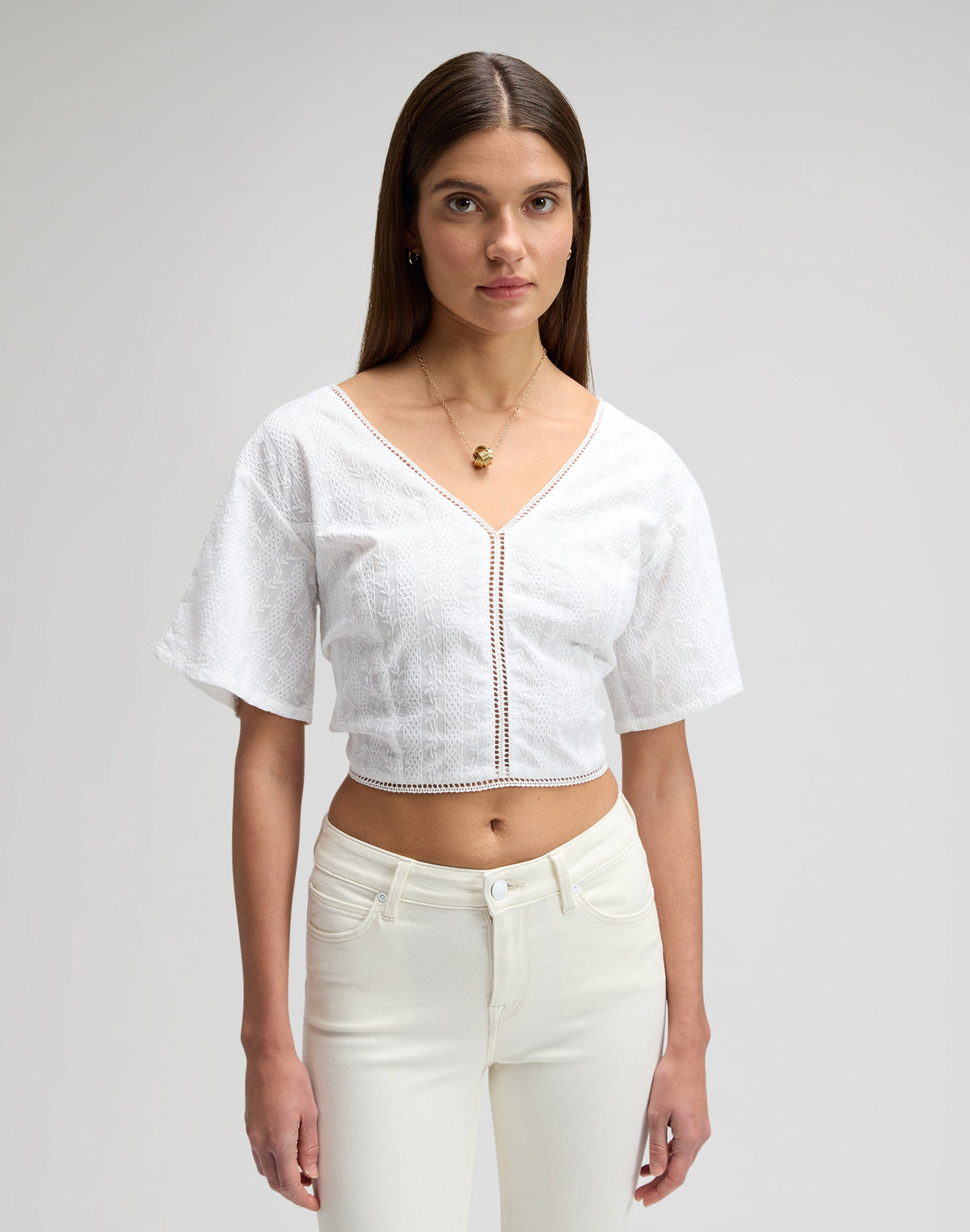Tied Back Blouse in Bright White