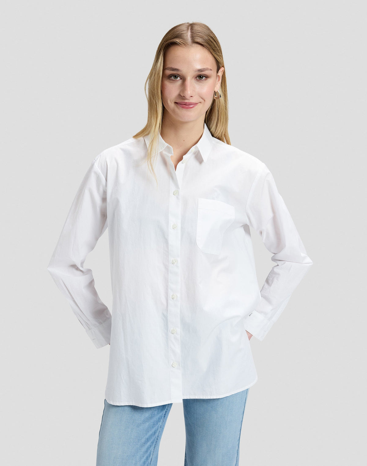 Hemd Boyfriends Pocket in Bright White