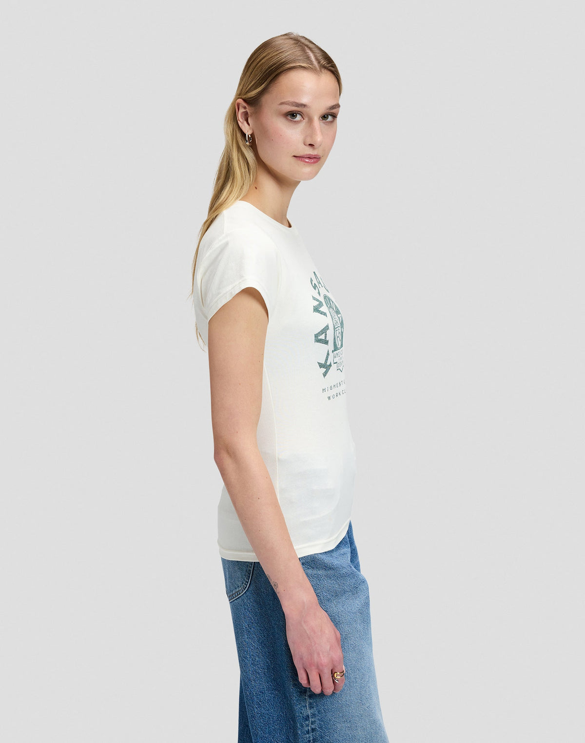 T-Shirt Record in Ecru