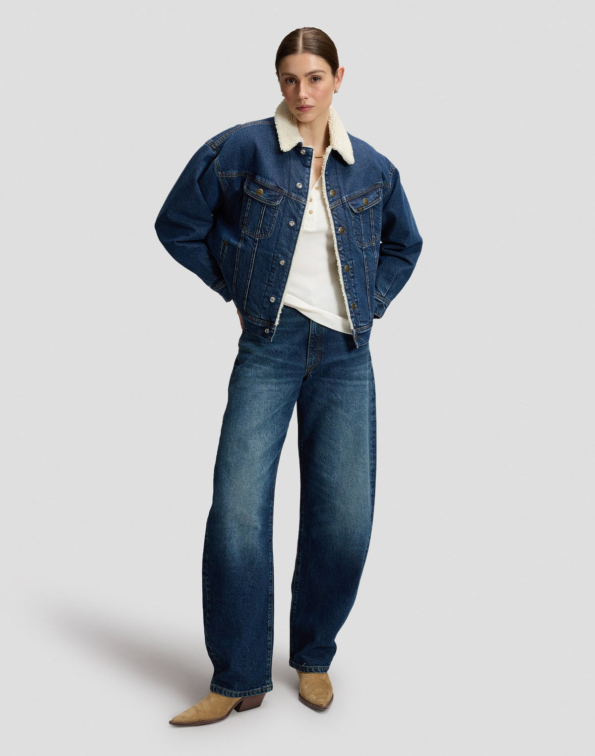 Jeansjacke Relaxed Sherpa Rider in Dandy