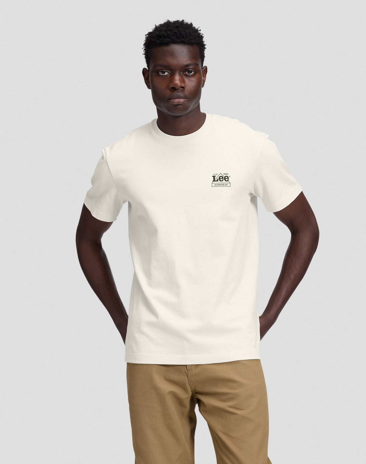 T-Shirt Workwear Crew in Ecru