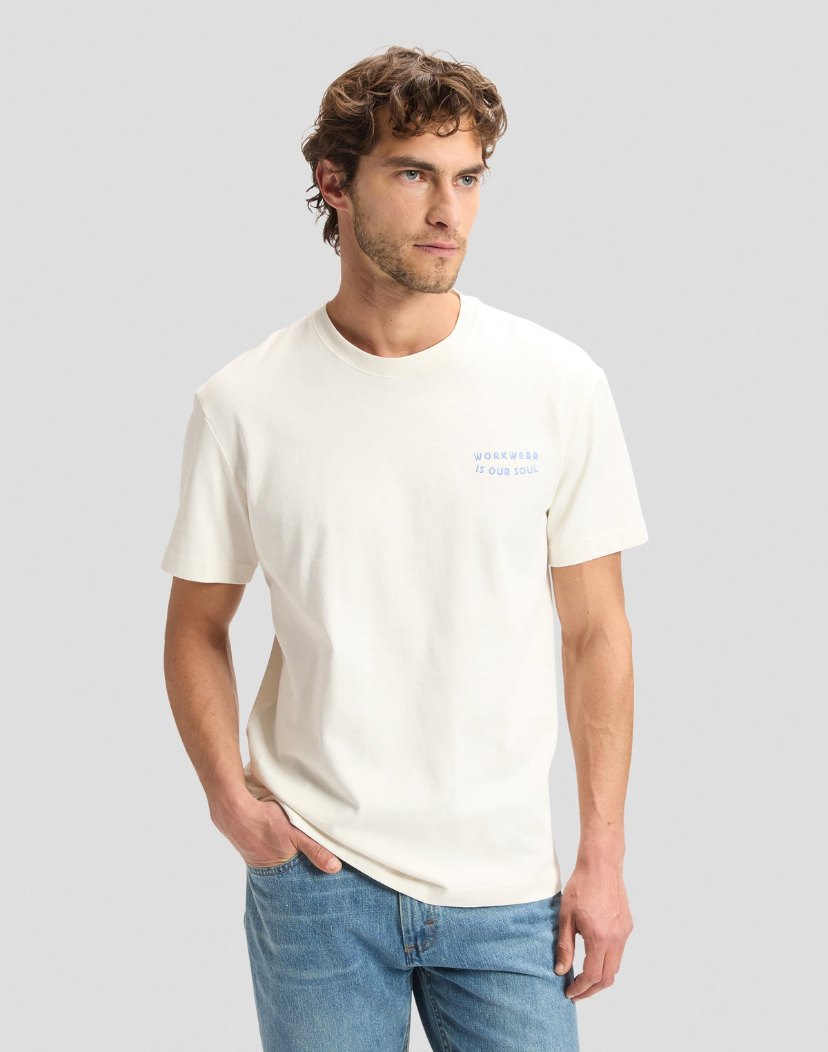 T-Shirt Workwear Worker in Ecru
