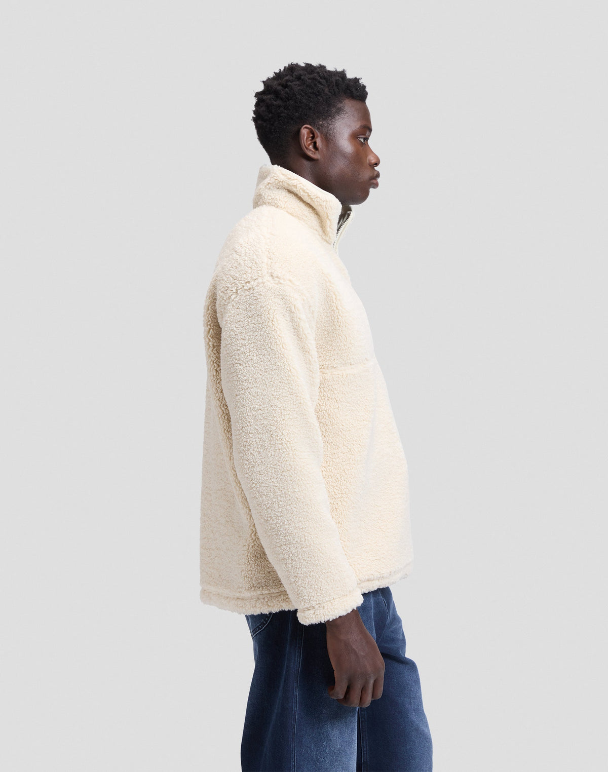 Pullover Workwear Half Zip in Warm Ecru
