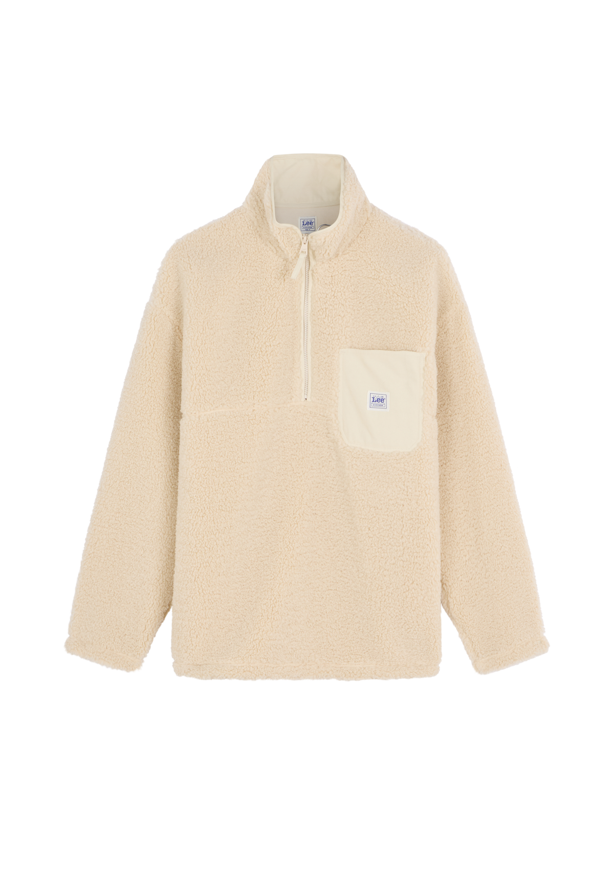 Pullover Workwear Half Zip in Warm Ecru