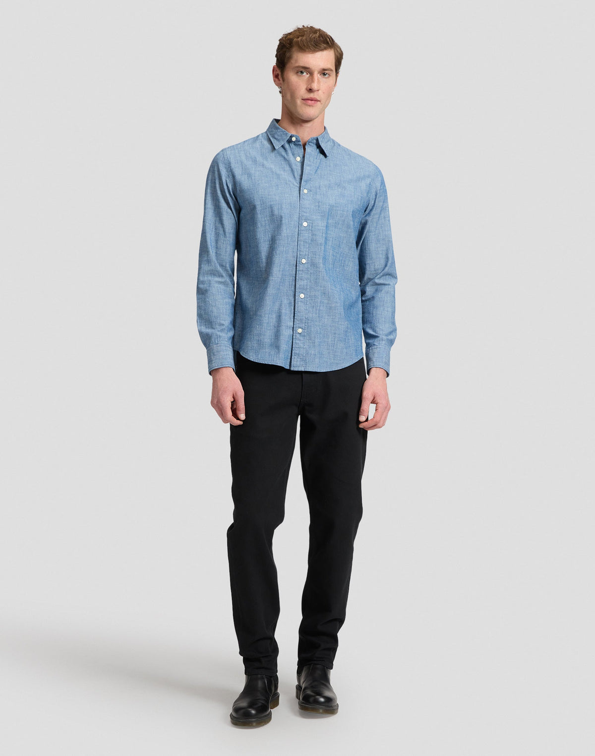 Hemd Lee in Mid Chambray