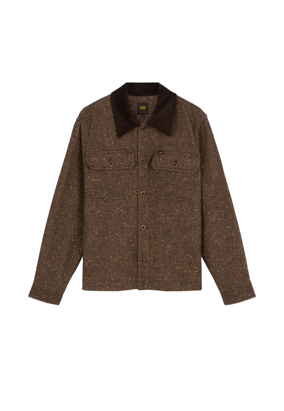 Overshirt Cord Collar Mix in Chocolate Torte