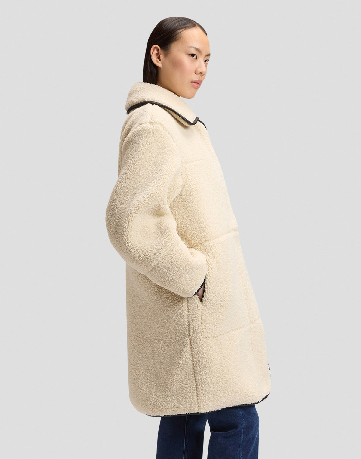 Wintermantel Teddy Coat in Warm Ecru