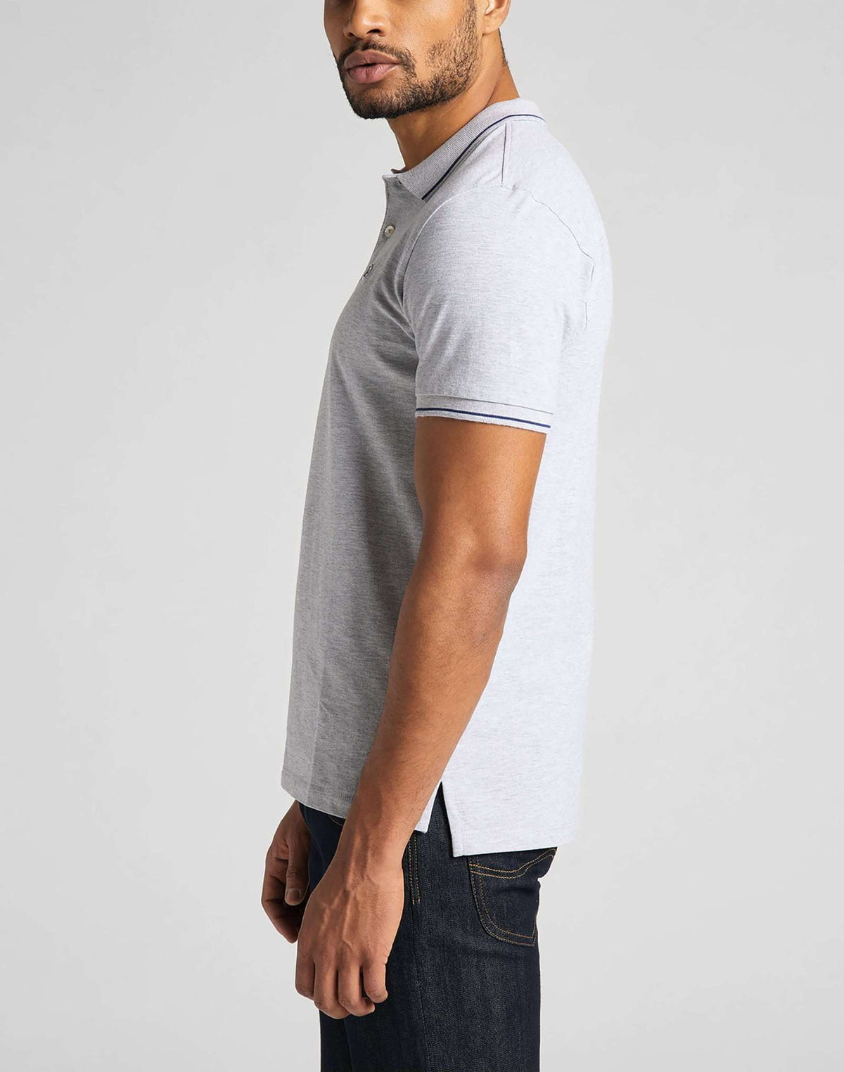 Pique Polo in Sharp Grey Melange