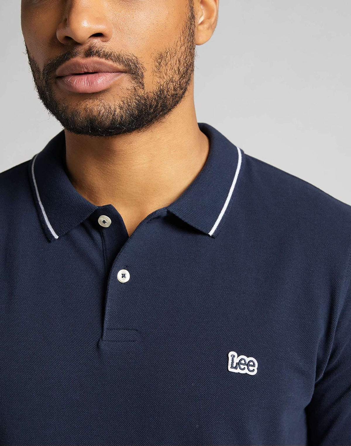 Pique Polo in Navy